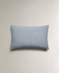 ZARA HOME НАВОЛОЧКА ИЗ ХЛОПКА В ПОЛОСКУ, СИНИЙ