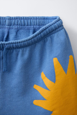 ZARA ШОРТЫ С ПРИНТОМ «СОЛНЦЕ», СИНИЙ