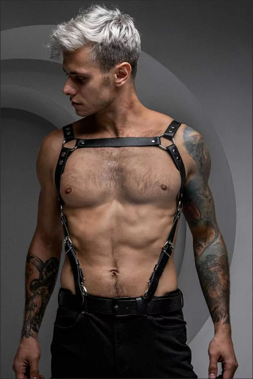 Портупея мужская Ra кожа черная L/XL