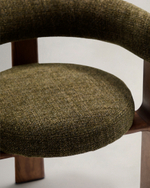 Granite Стул на 3 ножках из зеленого шенилла и массива ясеня в отделке орех