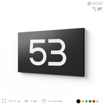 Табличка с номером 53 на дверь квартиры, для офиса, кабинета, аудитории, склада, черная 120х70 мм, Айдентика Технолоджи