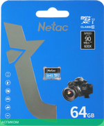 Карта памяти Netac microSDHC 64GB P500 (NT02P500STN-064G-S)