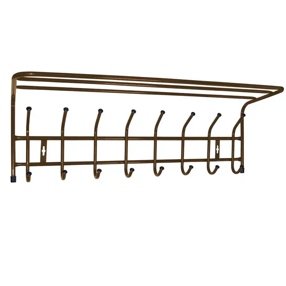 Вешалка настенная 8 крючков с полкой, 805, Медный антик, ВП8/А