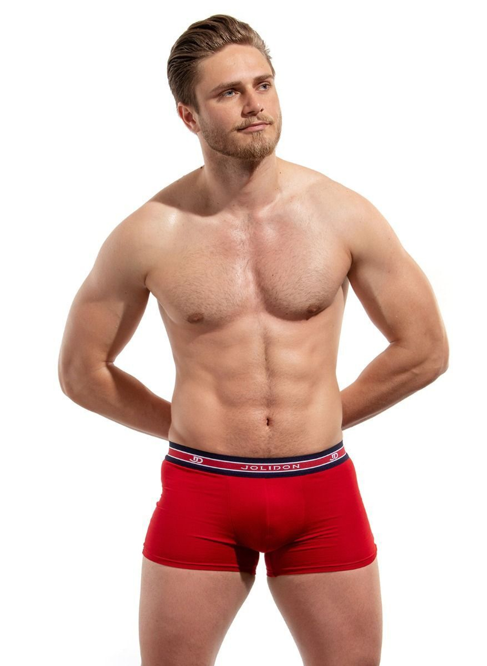 Мужские боксеры с резинкой в полоску (Размер: XL) (Цвет: темно-синий)