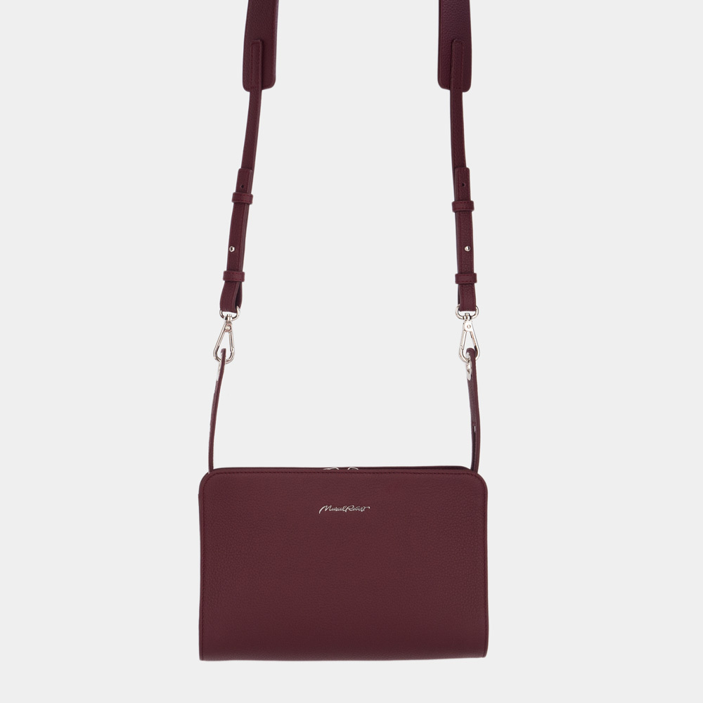 Сумка Emilie из кожи теленка, бордового цвета