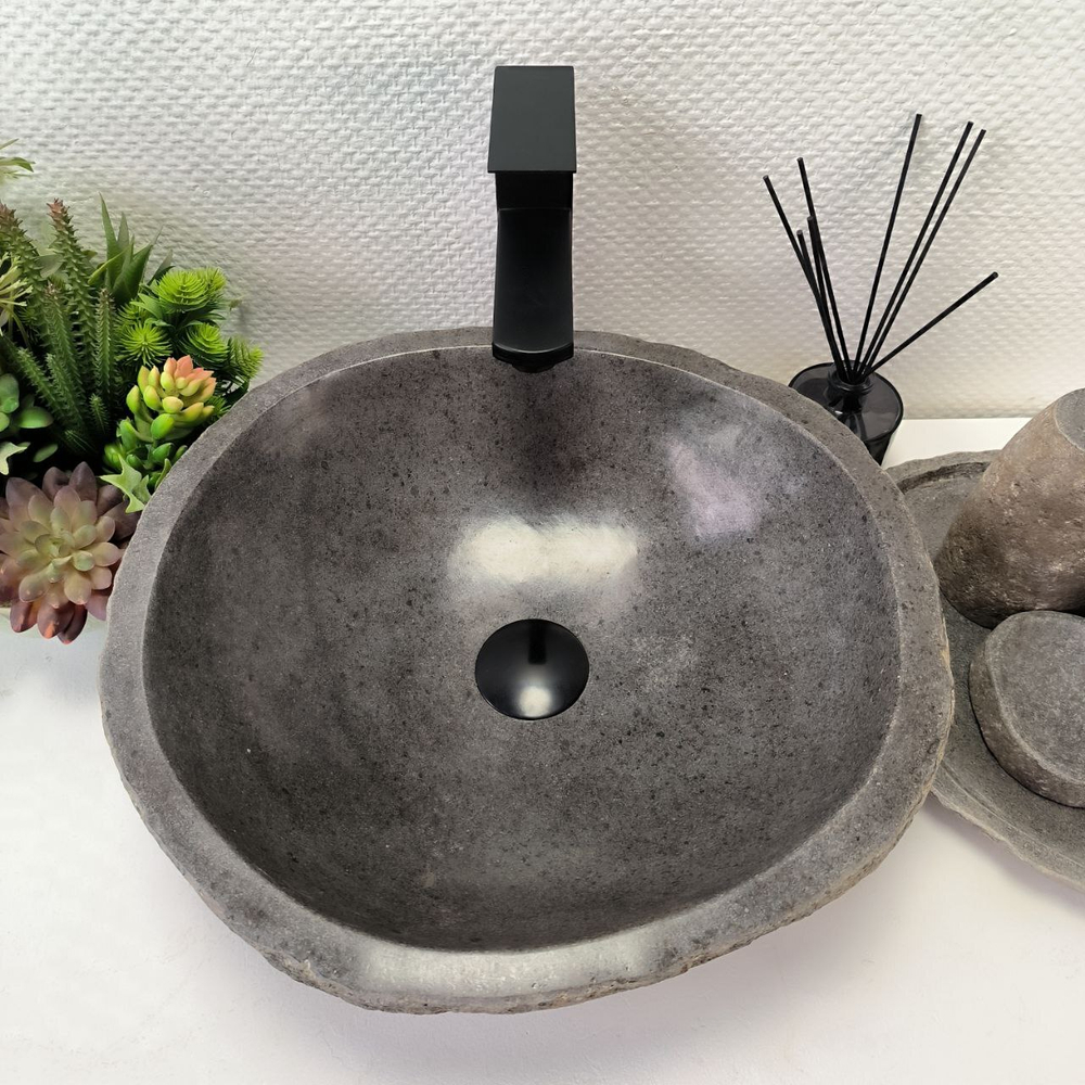 Раковина из речного камня RS-63859 (42*39*15) 0121
