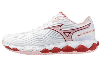Женские Кроссовки теннисные Mizuno Wave Enforce Tour 2 CC - white/pinkesque/barbados cherry