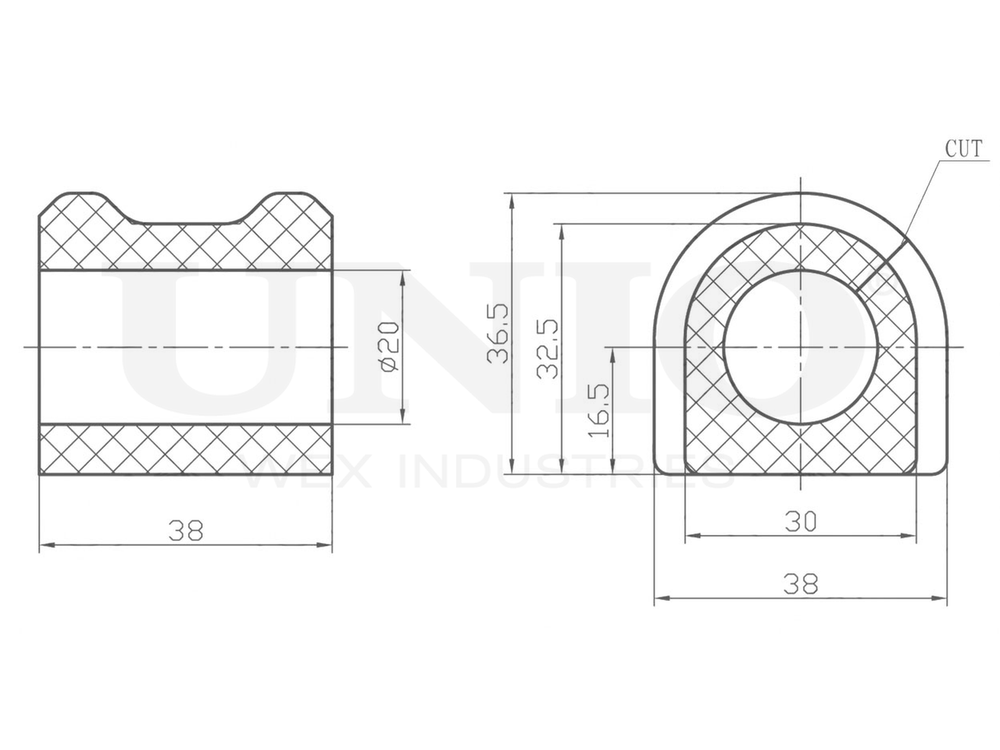 Втулка заднего стабилизатора UNIO RMP-10181
