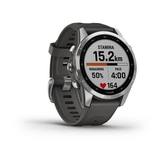 Часы Garmin Fenix 7S стальной, темносерый силикон 010-02539-01