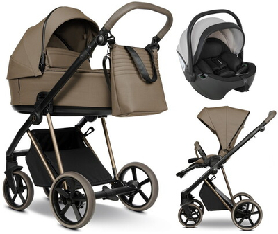 Детская коляска Roan Sol Vintage Luxury 2.0 3 в 1 с автокреслом Pituso Baesa Pro Black,Beige Canopy VIN 03/MM Mocha Mousse/Cappuccino/руч.Cappuccino