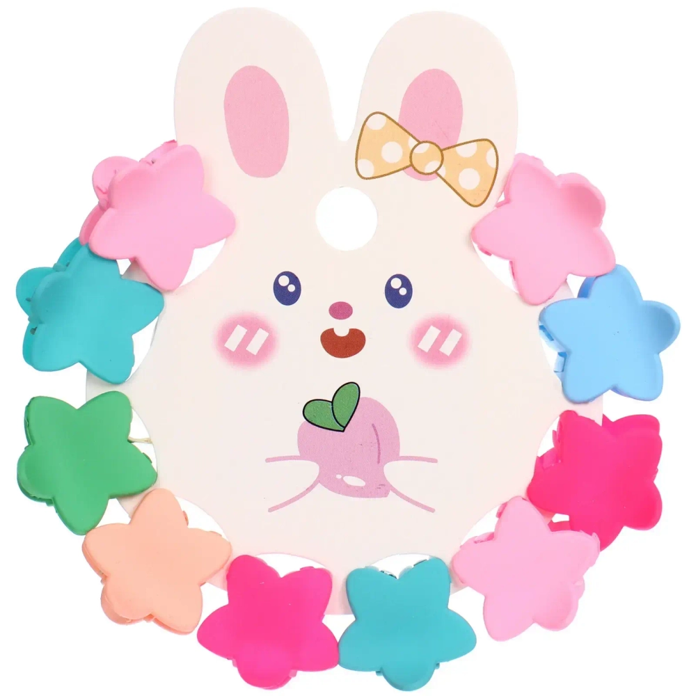 Заколки-крабики для волос детские 10шт «МАЛЬВИНА», звездочки, 1,7см (пакет с подвесом)