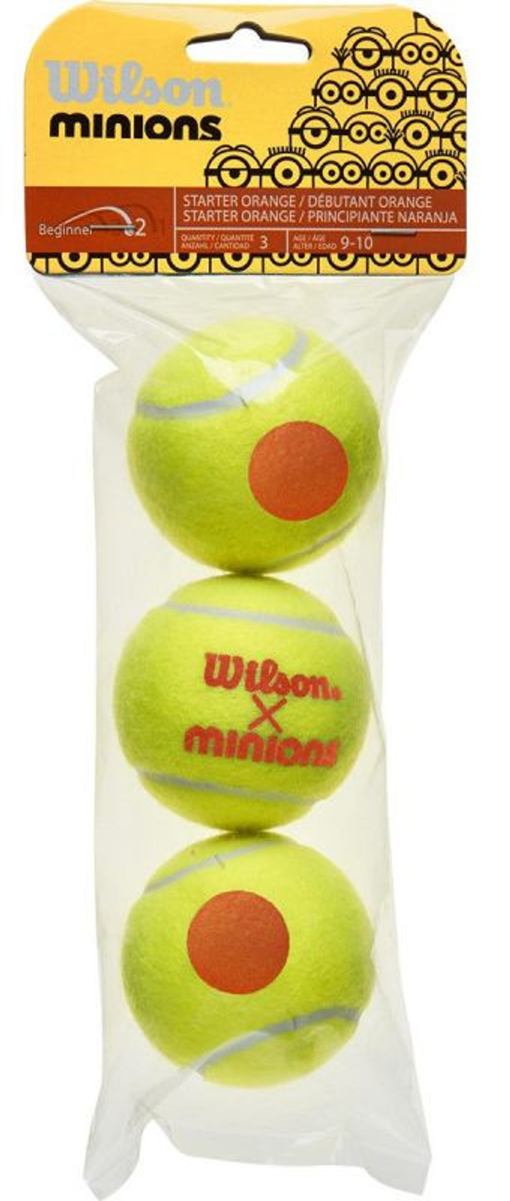 Детские теннисные мячи Wilson Minions Stage 2 3P- orange