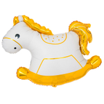 Шар Фольгированный Лошадка-Качалка (Белый)
