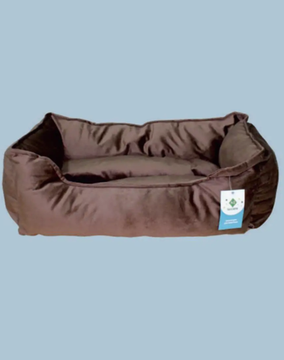 №1 Favorite Лежанка набивная, прямоугольная с бортом, велюр, Коричневая