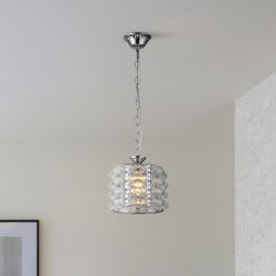 Светильник подвесной (подвес) Rivoli Liane 2041-201 потолочный 1 х Е27 40 Вт хром хрусталь классика | Rivoli