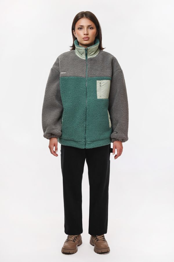 Куртка Furry HTF серая/изумрудная - фото 3