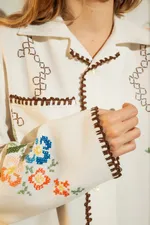 Рубашка Soeurs с Вышивкой по Краю белая