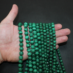 Малахит А бусины 7,5мм 9,5мм