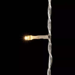 Гирлянда Занавес с Колпачком 2*2 м., Тепло-Белый с мерцанием белого диода 220В., 400 LED, Провод Прозрачный ПВХ, IP65, Laitcom (PCL402BLWCAP-10-2WW)