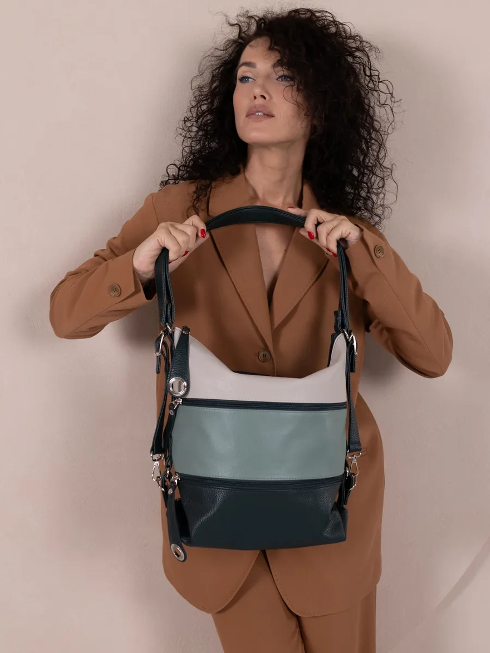 Сумка рюкзак через плечо большая шоппер