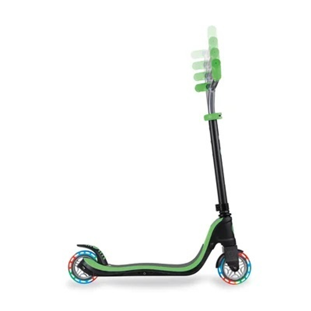 Самокат Городской Globber Flow 125 Lights со светящимися колёсами, зелёный зеленый