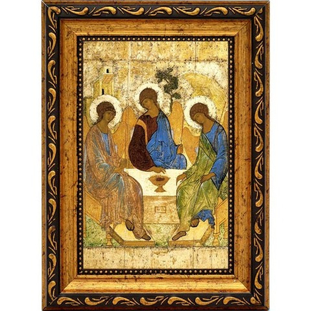 Святая Троица - копия иконы Андрея Рублева на холсте.