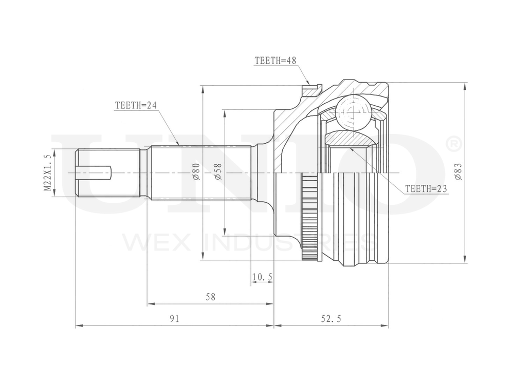 ШРУС внешний UNIO CVJ-20204