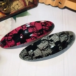 Заколка автомат «Lady Collection - Кружево», овал, 6 цветов, 9*2,5см (Кокетка)