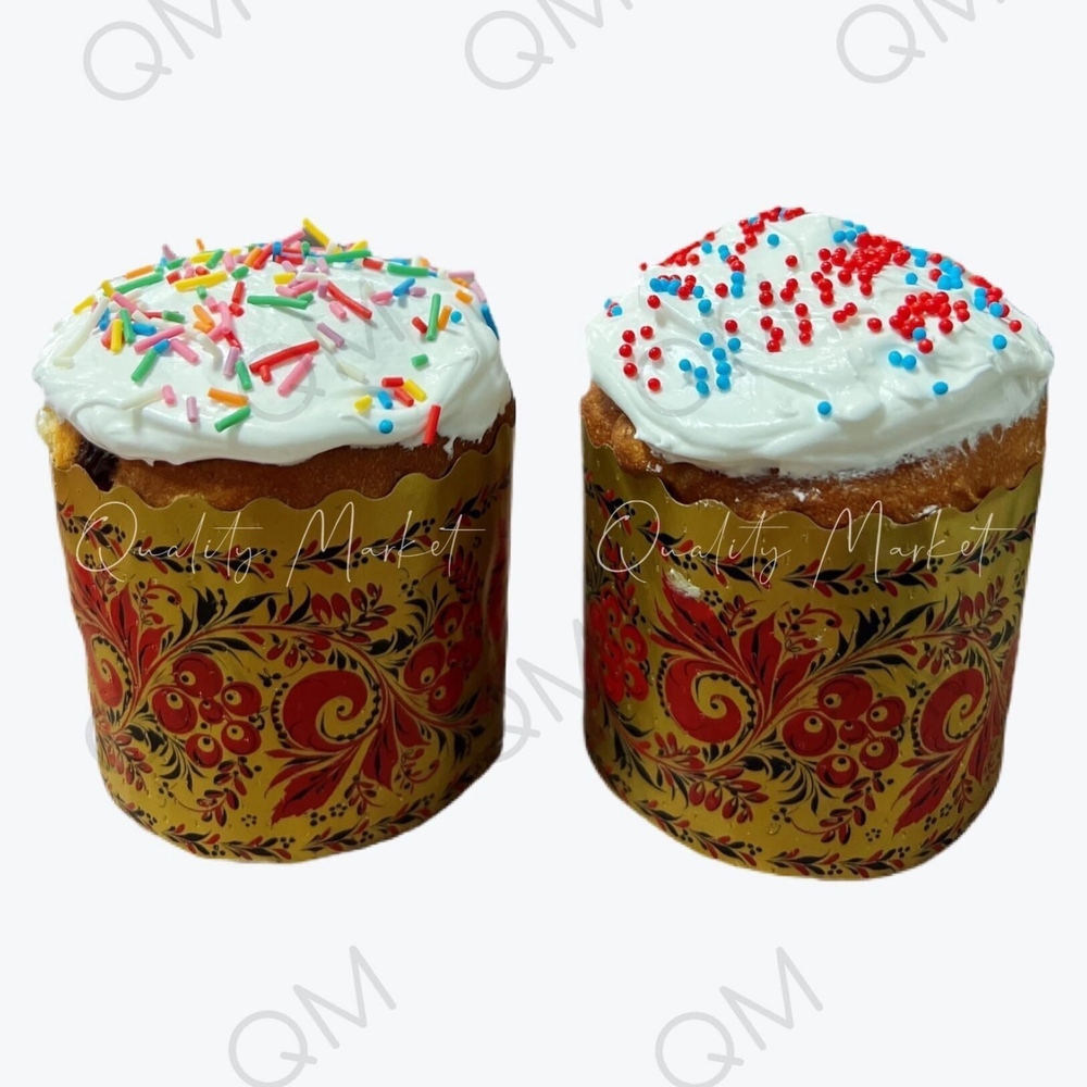 Форма бумажная под кулич 70/60 мм "Хохлома" от 20 шт/1 упак