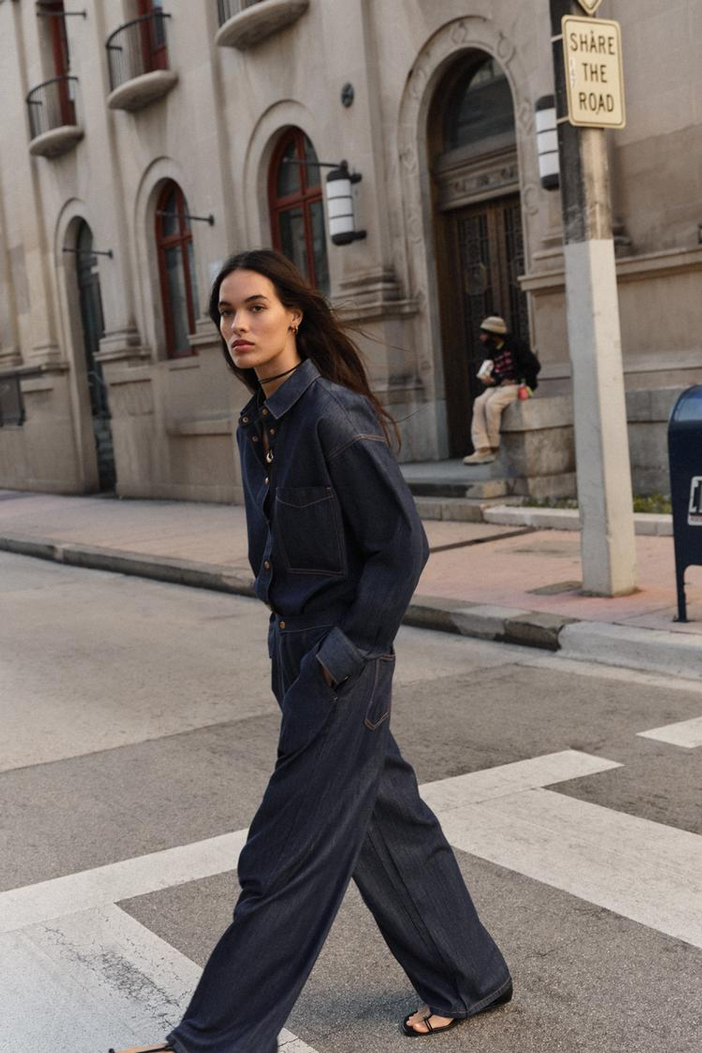 ZARA РУБАШКА Z1975 ДЕНИМ ОВЕРСАЙЗ, СИНИЙ