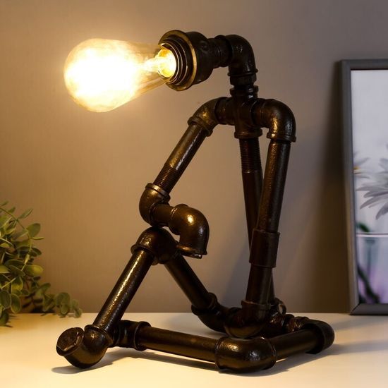 Креативная настольная лампа , Титан 1х60Вт Е27 коричневый 19х28х38 см