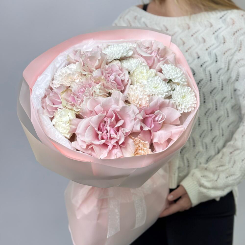 Букет «Розы, Хризантема и Диантусы»