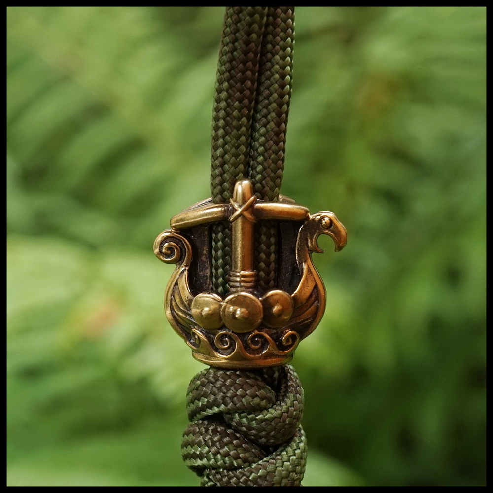 Темлячная бусина "Драккар" для ножей , латунь