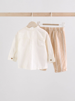 Рубашка и штаны в комплекте для малышей Next E60-100, Белый, Бежевый