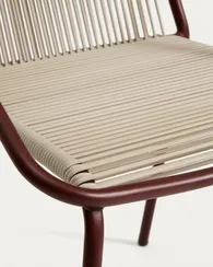 Уличный стул Zivia из веревки цвета экрю и стали бордового цвета