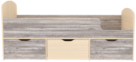 Кровать КарИВи Малыш Мини  Дуб Молочный Бетон