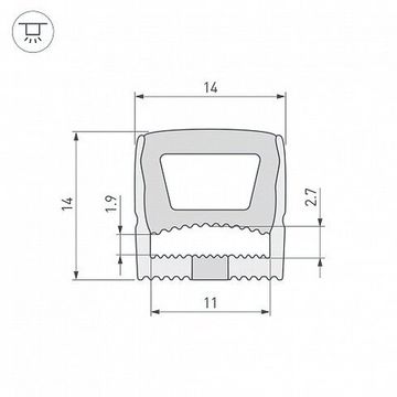 Профиль силиконовый гибкий для контурной подсветки 50м 040830 белый WPH-FLEX-1414-TOP-S11-50m WHITE Arlight