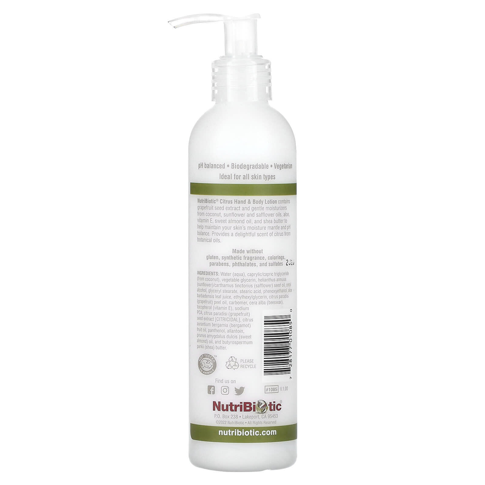 NutriBiotic, Лосьон для рук и тела, цитрус, 236 мл (8 жидк. унц.)