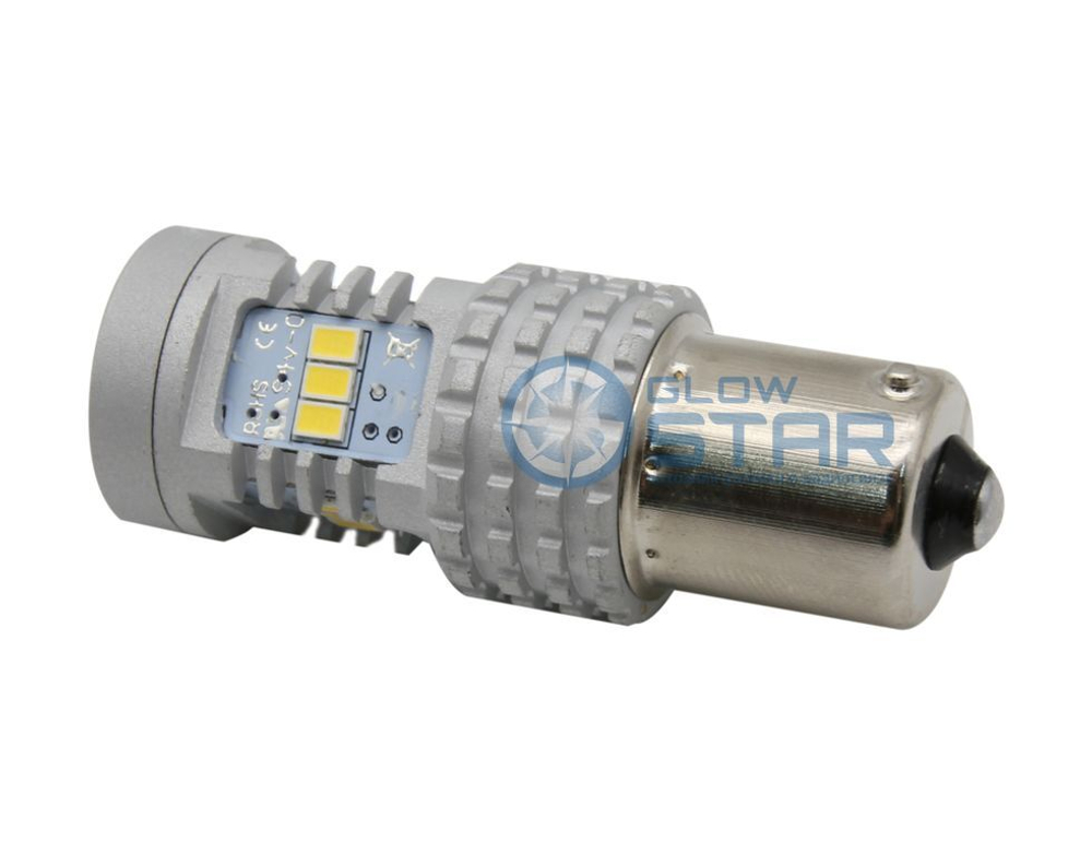 Светодиодная лампа P21W 1156-3020-14SMD без полярности, со стабилизатором (белый), 1шт