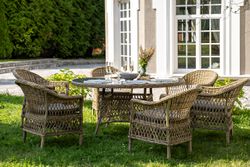 "Эспрессо–150 S" обеденная группа плетеная, цвет соломенный