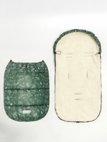 Конверт зимний меховой AMAROBABY Snowy Travel Зверята, хаки, 105 см.