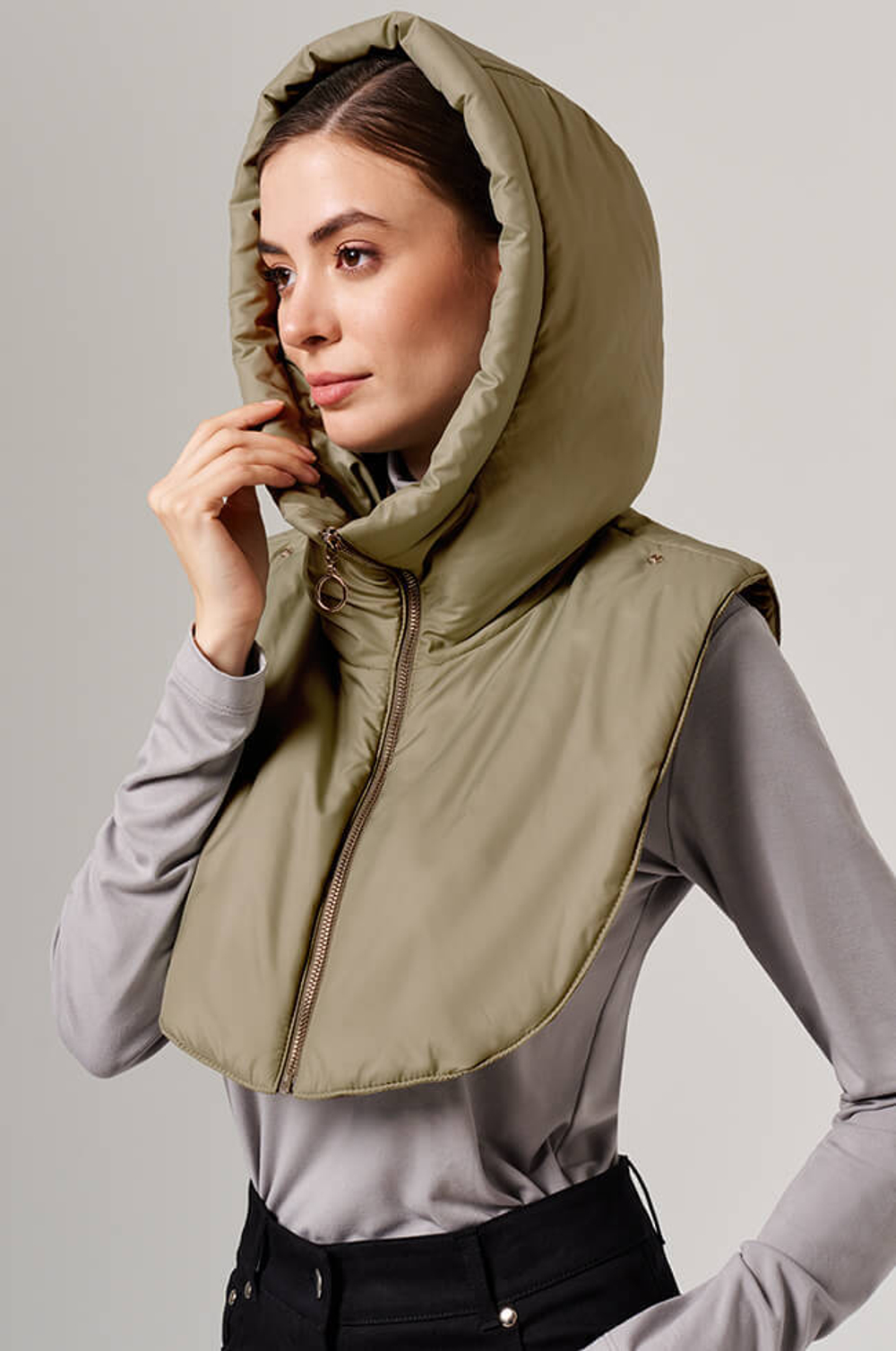 8406 Манишка женская (оливковый)