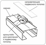 Кронштейн для крепления карниза к подвесному потолку