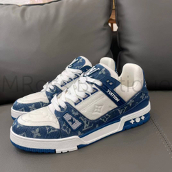 Кроссовки LV Trainer унисекс сине белого цвета