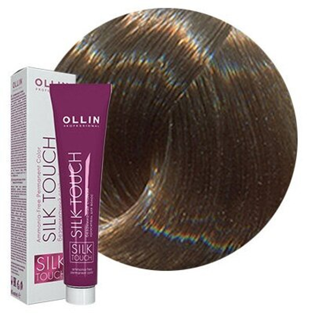 OLLIN SILK TOUCH 8/1 светло-русый пепельный 60мл Безаммиачный стойкий краситель для волос