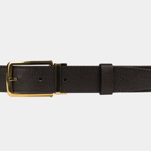 Ремень кожаный мужской из натуральной кожи сафьяно 35 мм, коричневый