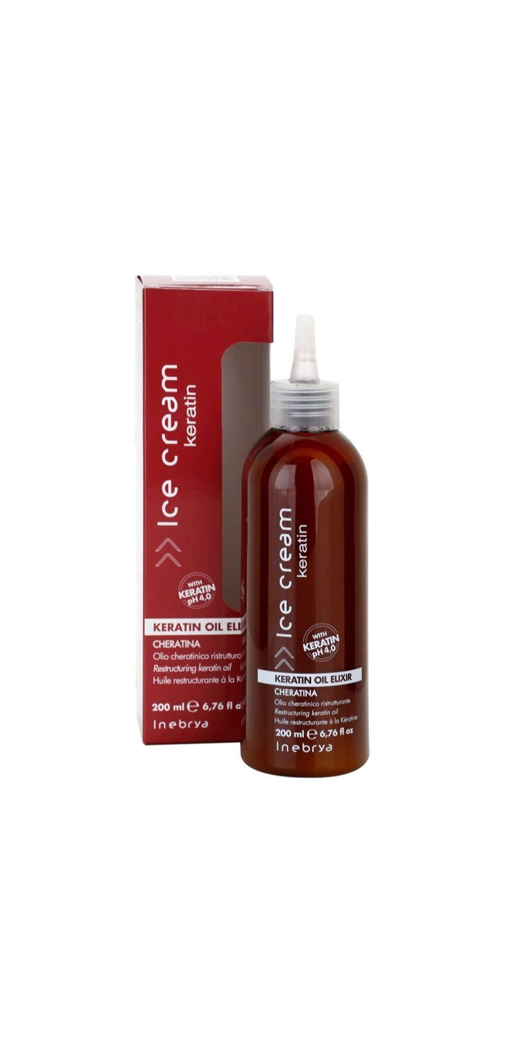 Inebrya Keratin - реструктурирующее кератиновое масло /   200  ml  / GTIN 8008277263144