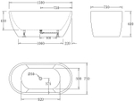 Акриловая ванна BelBagno 150x75 BB70-1500-W0 без гидромассажа