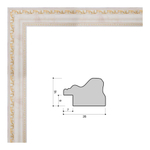 Фоторамка пластиковая 15х21 см, бежевая, золотой орнамент, арт. 1521.612542