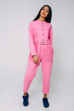 Розовый джинсовый комбинезон Nadya